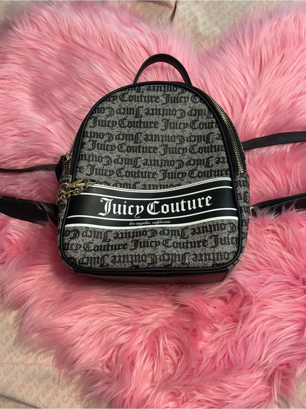 Y2K Juicy Couture Black Logo Mini Backpack